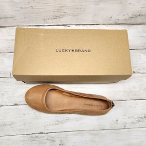 Lucky Brand Tan Leather Ballet Flats